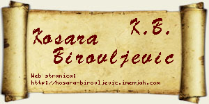 Kosara Birovljević vizit kartica